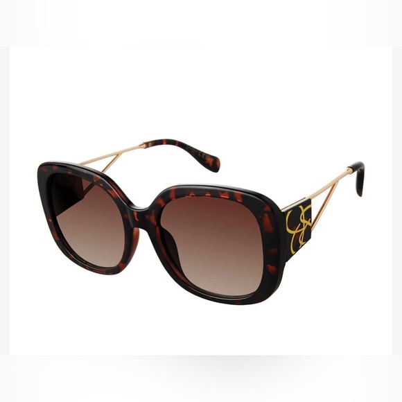 Jessica Simpson j6254 Oval Tortoise Open Metal Temple oversized Sunglasses‎ new - Picture 1 of 9